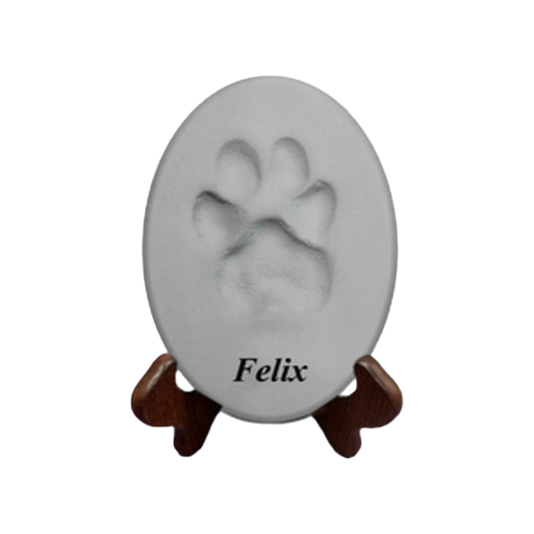 Clay Paw Print with Paw Print Easel