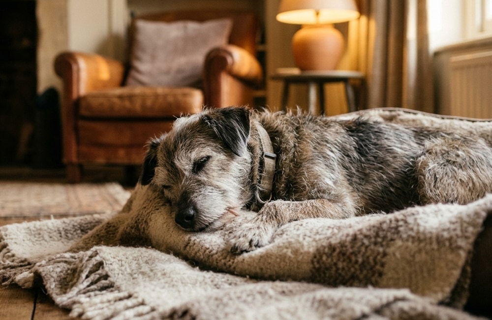 elderly dog resting